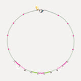 Lamu Child Necklace Silver Drop 3 - Watermelon