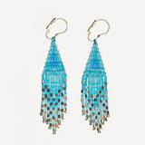 Beaded Fringe Earrings - Lagoon