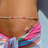 Watamu Waist Beads Gold & Glass Drop - Island