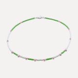 Lamu Necklace  Silver Drop 1 - Watermelon