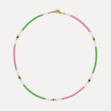 Lamu Necklace Gold Bead - Watermelon