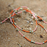 Watamu Waist Beads  Gold Drop - Papaya